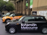 Minis outside State Library of Victoria