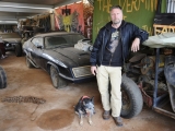2.Adrian Bennett and Dog - a living replica of Max's Dog in the movie - with Interceptor and buggy.jpg